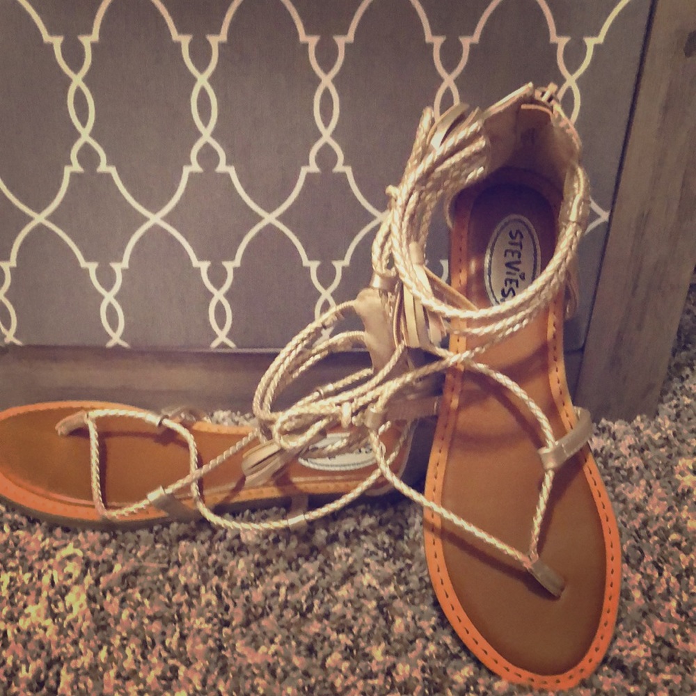 Steveis from Steve Madden gold gladiator sandals